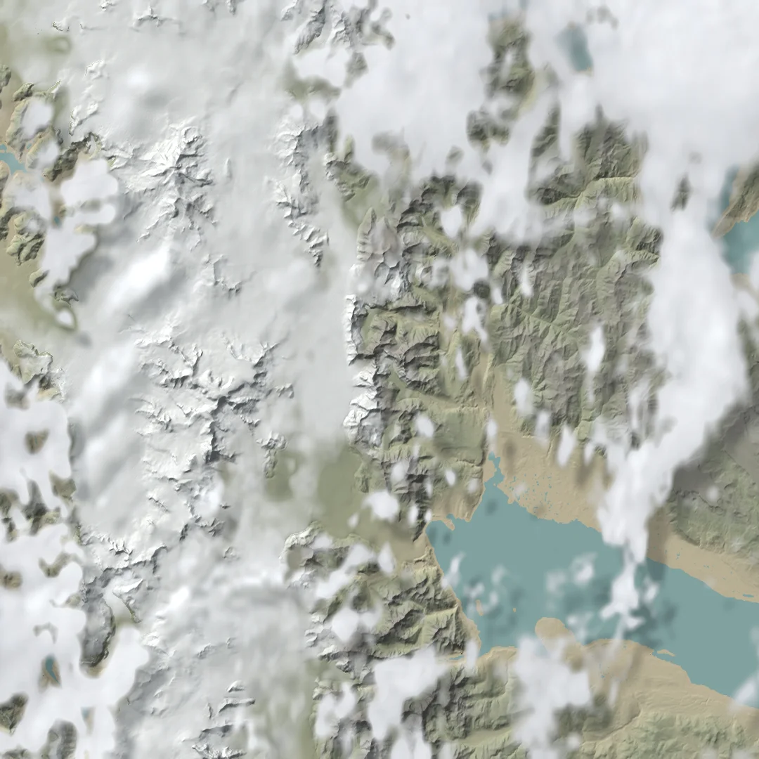 El cielo, en vivo desde un satélite — Las nubes de las últimas 24 horas vistas por satélite, sobre el relieve real y con la luz del sol de cada momento. Suma una imagen nueva cada 10 minutos.